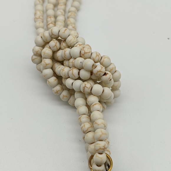 Huge Lava Rock and White Howlite Bead Necklace - Picture 3 of 5